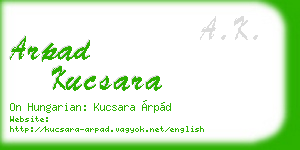arpad kucsara business card