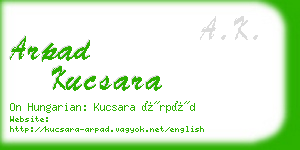 arpad kucsara business card